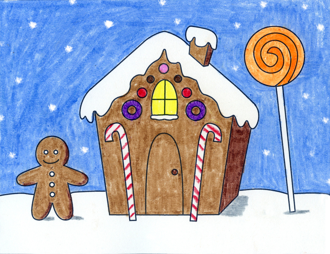 How To Draw A Gingerbread House Art Hub - PELAJARAN