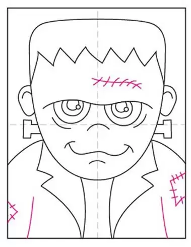 frankenstein head coloring page
