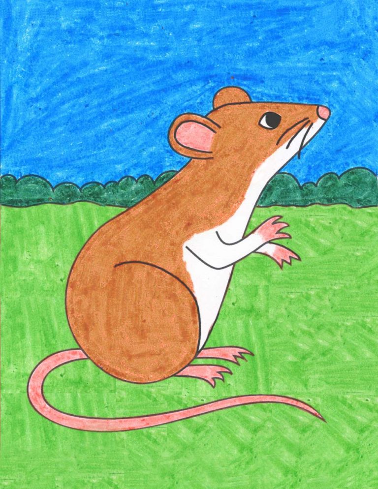 Easy How to Draw a Mouse Tutorial and Mouse Coloring Page