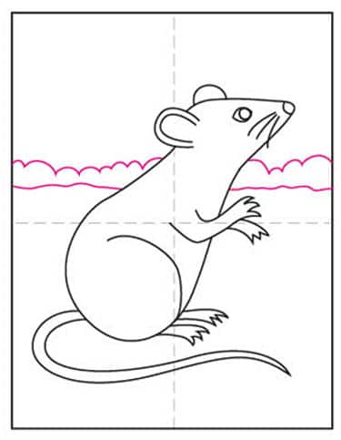 Easy How to Draw a Mouse Tutorial and Mouse Coloring Page