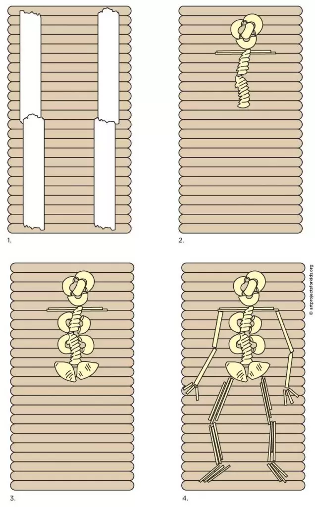 How to make a pasta skeleton, a fun halloween crafts for kids.