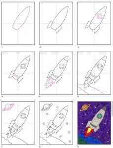 How to Draw a Rocket · Art Projects for Kids