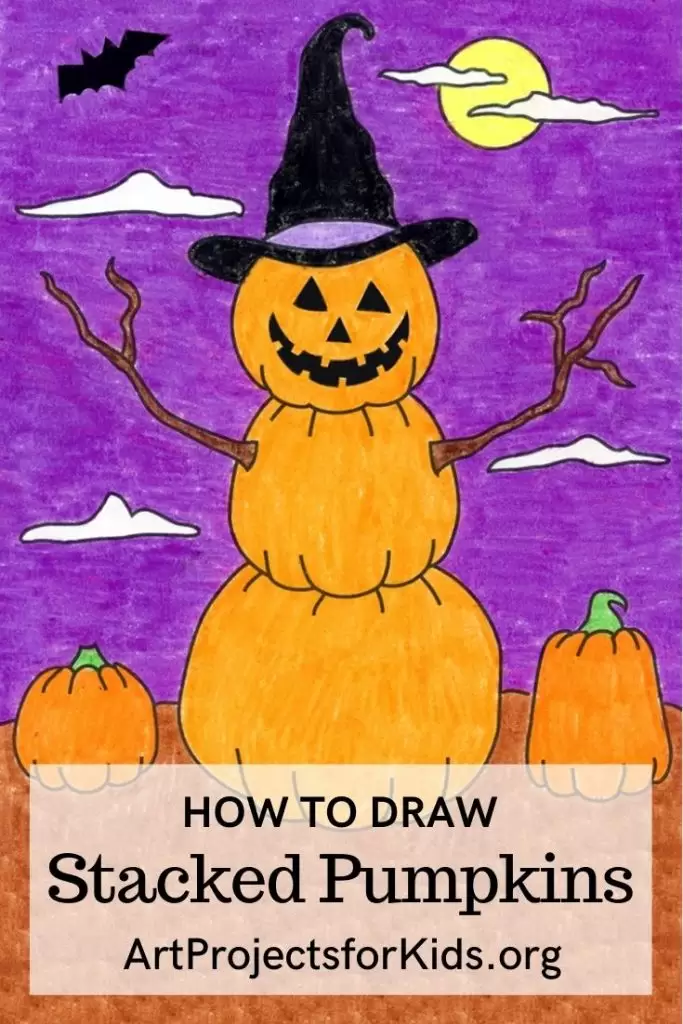 how to draw Stacked Pumpkins