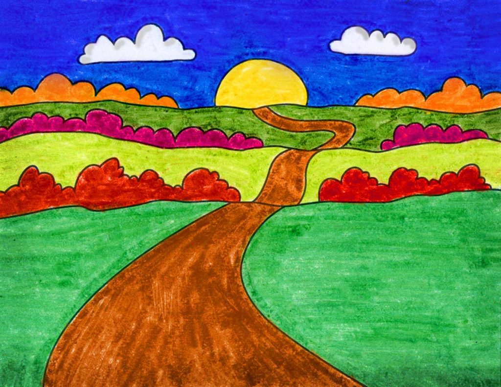 How To Draw A Sunset Art Projects For Kids