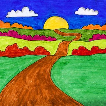 Featured image of post Sunset Drawing Scenery For Kids / A curvy road abd trees makes it extra pretty!