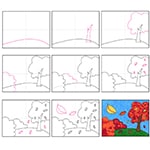 How to draw an autumn tree