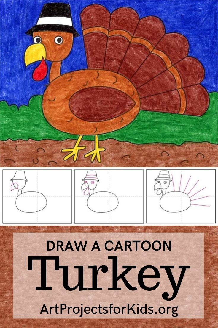 How to Draw a Cartoon Turkey · Art Projects for Kids
