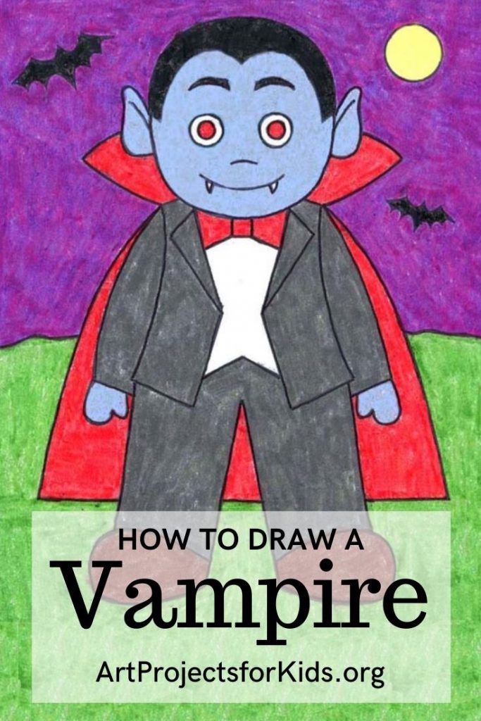 Easy How to Draw a Vampire Tutorial and Vampire Coloring Page