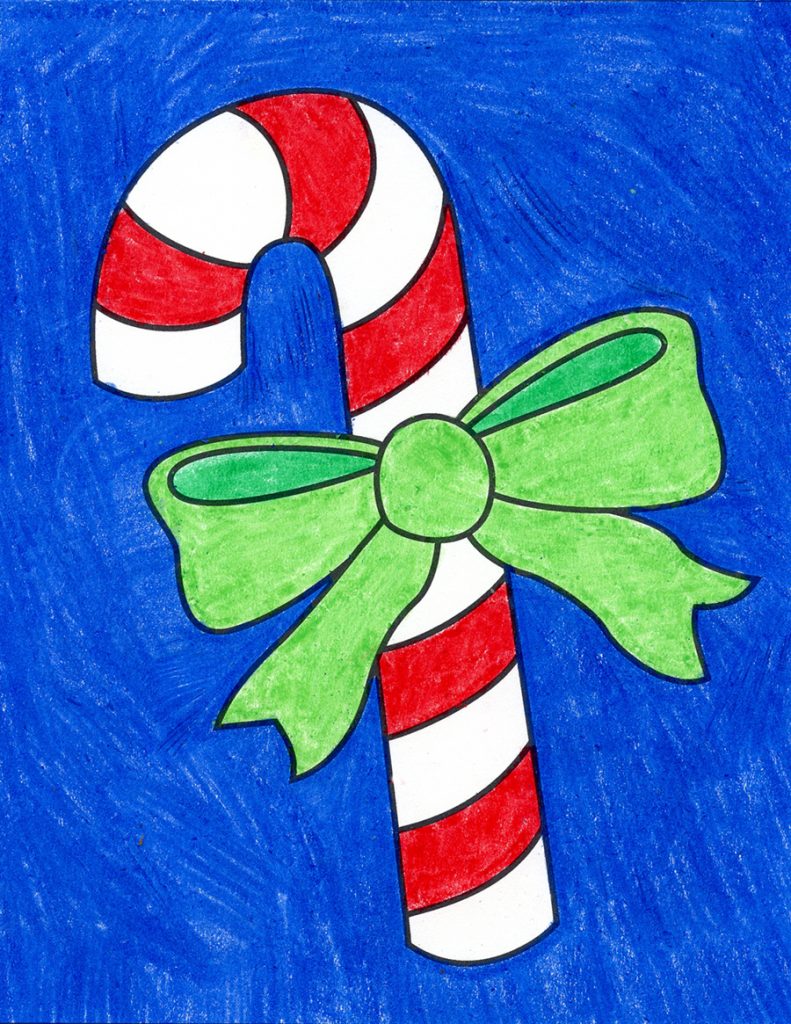 How to Draw a Candy Cane Art Projects for Kids