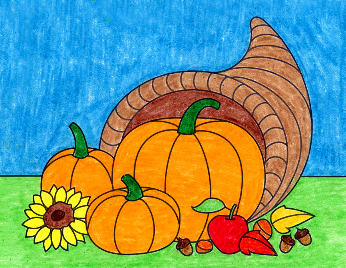 Easy Thanksgiving Drawing Ideas And Thanksgiving Coloring Page