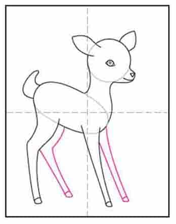 Easy How to Draw a Deer Tutorial and Deer Coloring Page