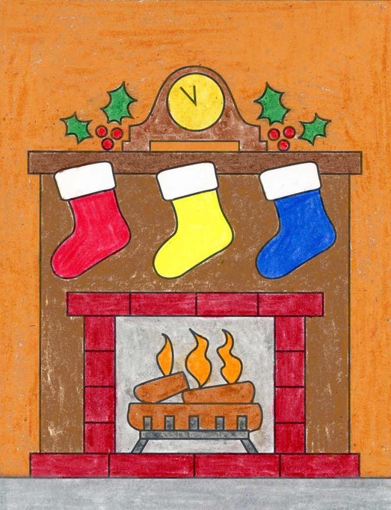 How to Draw a Fireplace · Art Projects for Kids