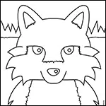 Easy How to Draw a Fox Face Tutorial and Fox Coloring Page