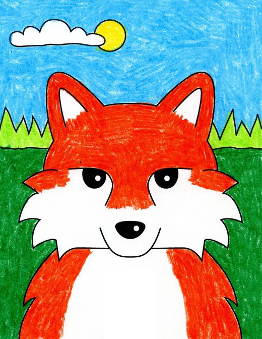 Easy How to Draw a Cartoon Fox Tutorial and Fox Coloring Page