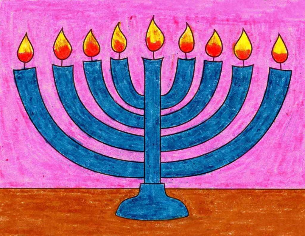 How to Draw a Menorah · Art Projects for Kids