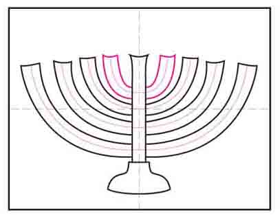 Easy How to Draw a Hanukkah Candles Tutorial and Coloring Page