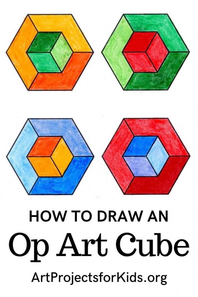 How To Draw An Op Art Cube Art Projects For Kids Riset