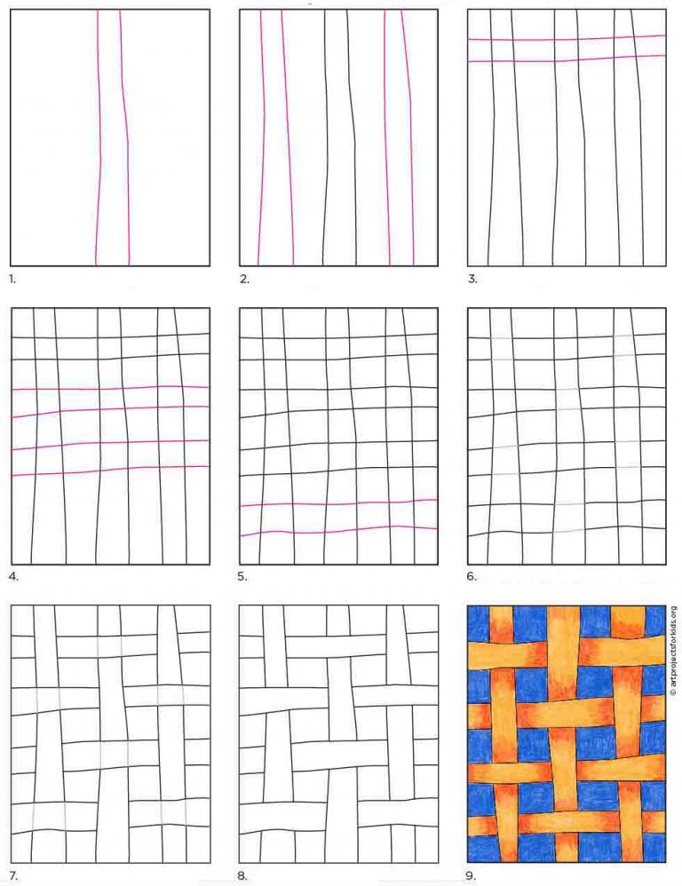 How to Draw a Weave Pattern · Art Projects for Kids
