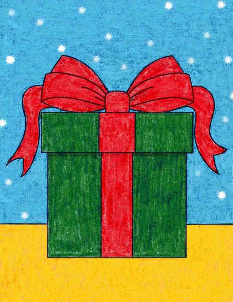 How to Draw a Christmas Present Â· Art Projects for Kids