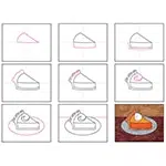 Easy How to Draw Pumpkin Pie Tutorial and Pie Coloring Page