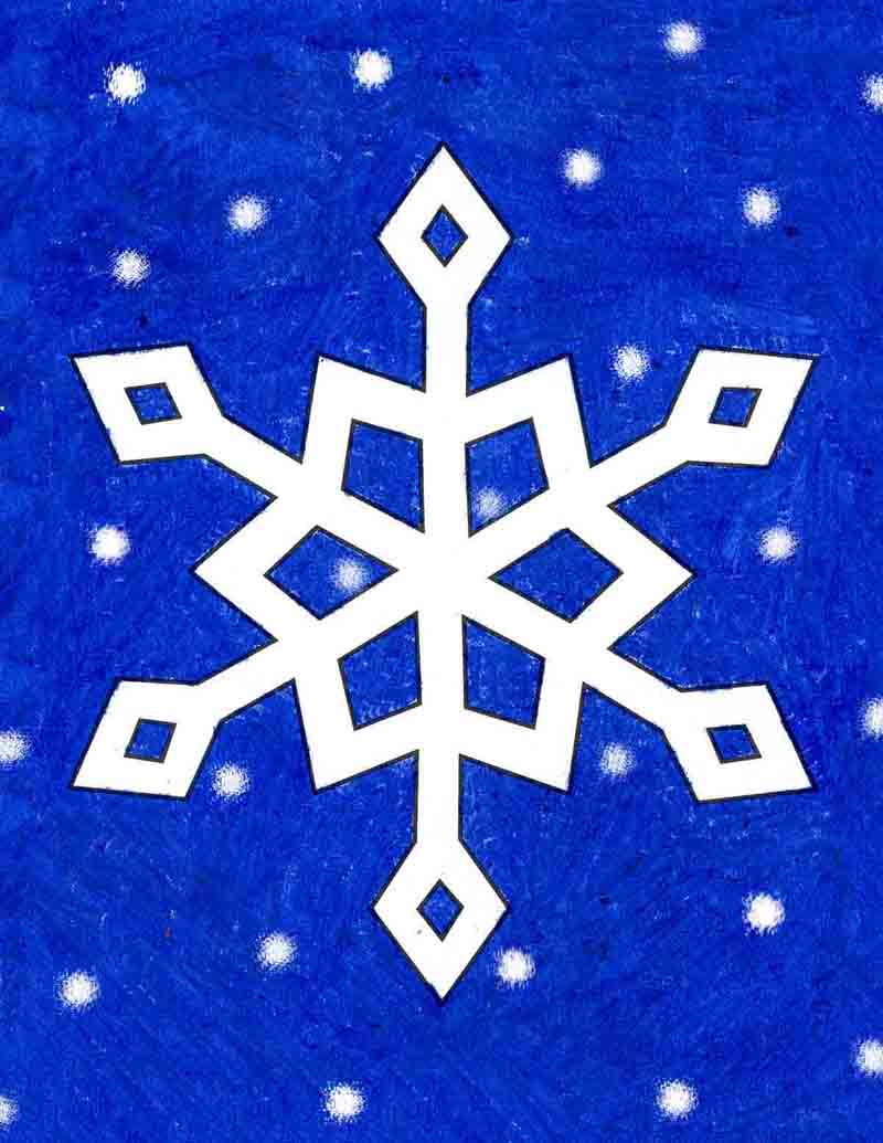 Easy How to Draw a Snowflake Tutorial and Snowflake Coloring Page