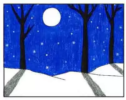 Winter Season Drawing/Winter Season Drawing Oil Pastel Easy/Winter Season  Poster Drawing