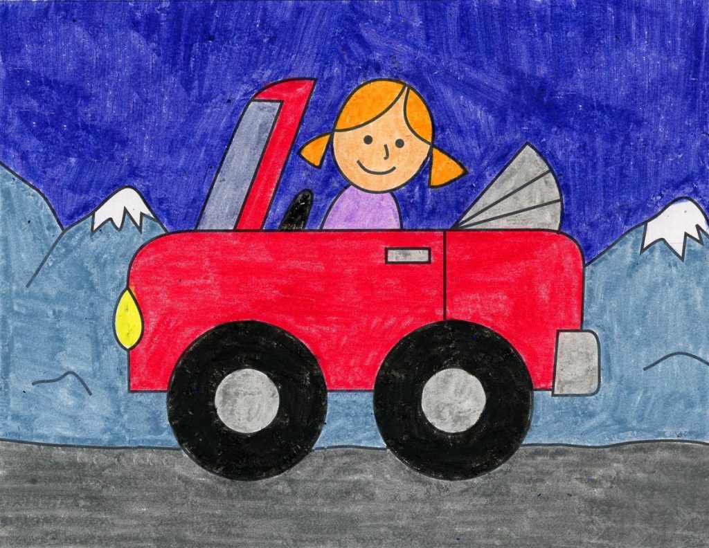 Painting Easy Car Drawing For Kids - kakikukeka