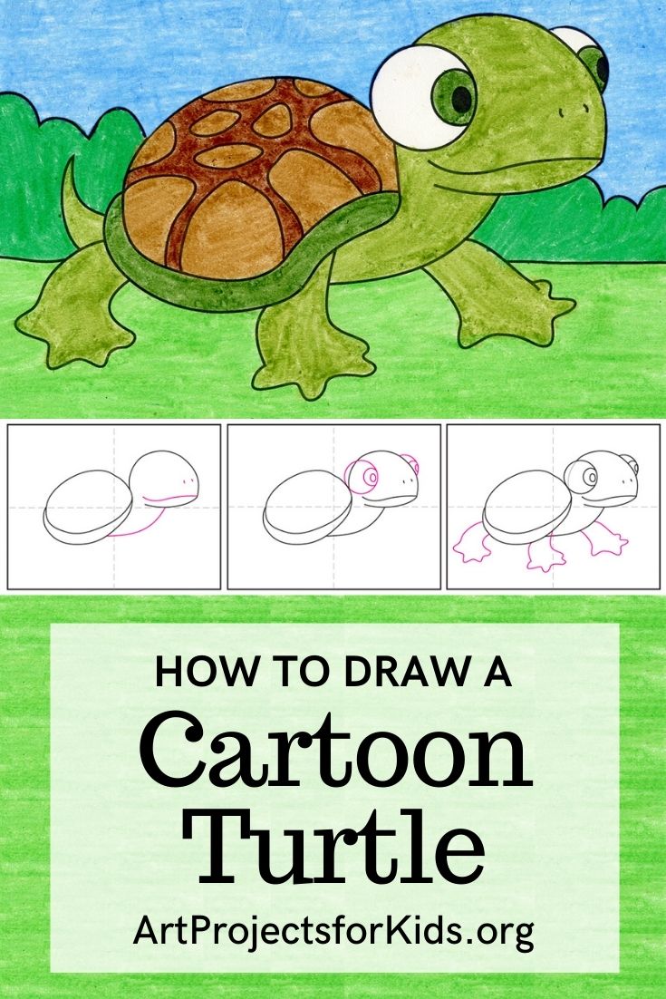 how to draw a cute turtle