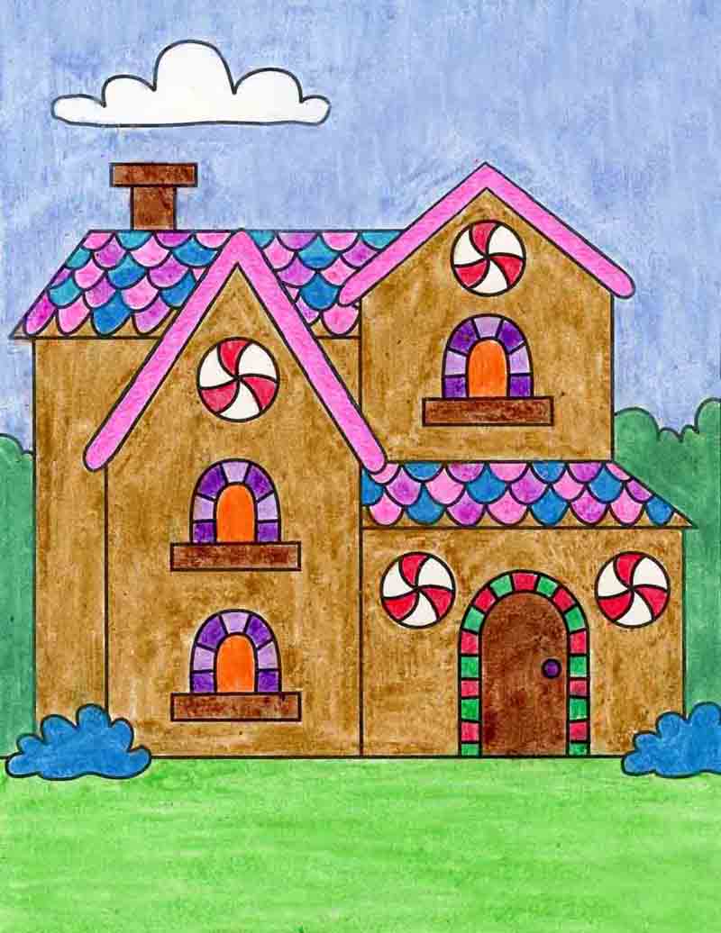 Gingerbread House Drawing Easy For Kids - magiaprzygod