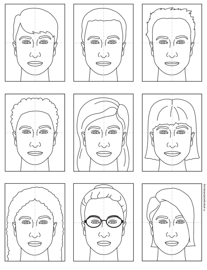 A step by step tutorial for how to draw an easy Face, also available as a free PDF.