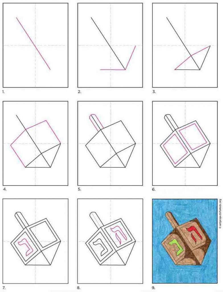 how-to-draw-a-dreidel-art-projects-for-kids