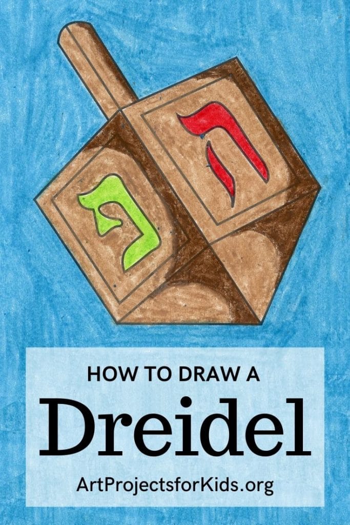 Easy How to Draw a Dreidel Tutorial and Dreidel Coloring Page · Art