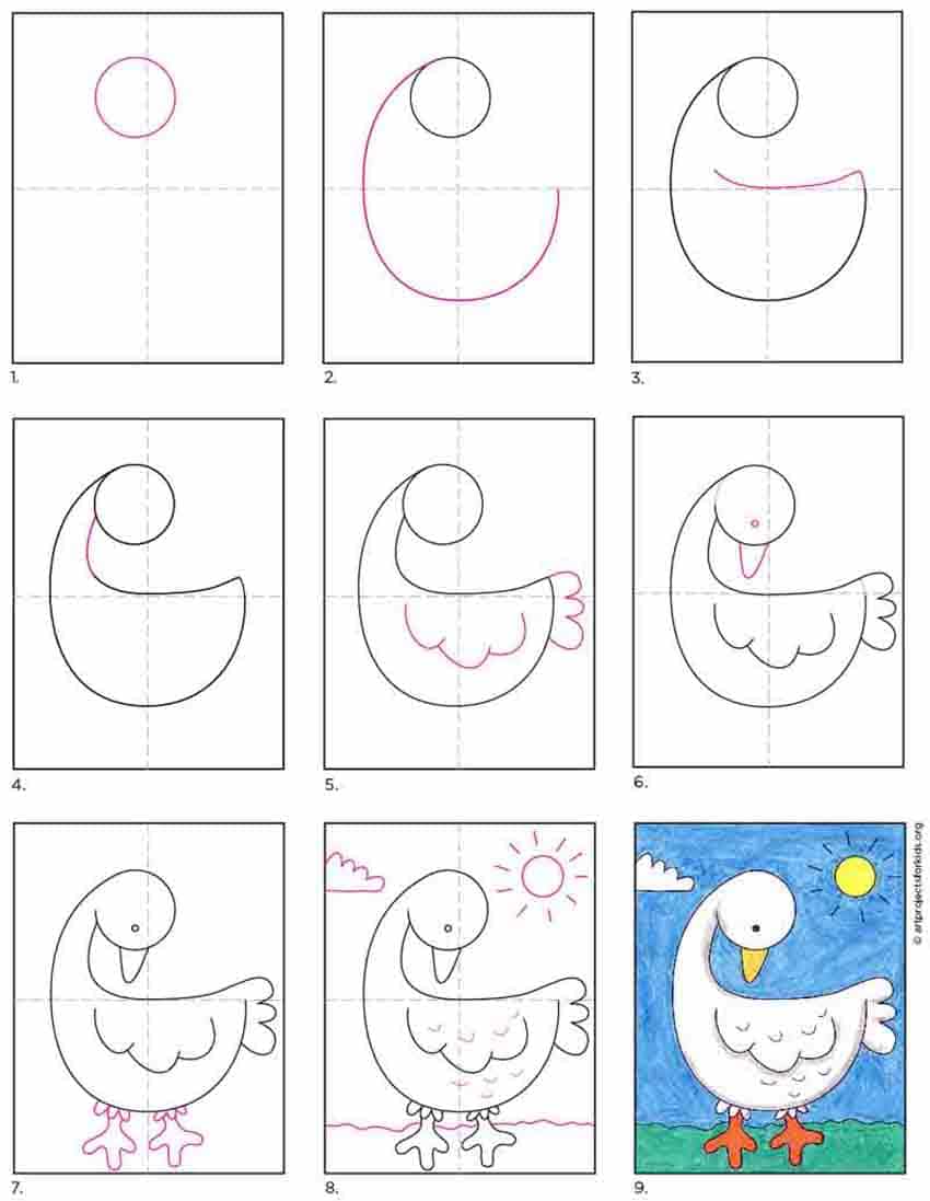 How to Draw a Goose · Art Projects for Kids