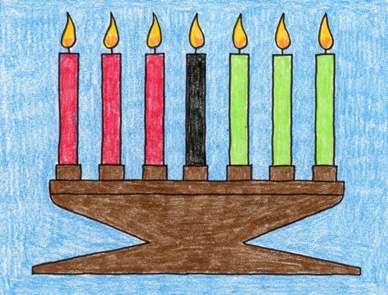 How to Draw Kwanzaa Candles: Easy Step-by-Step Art Lesson for Kids