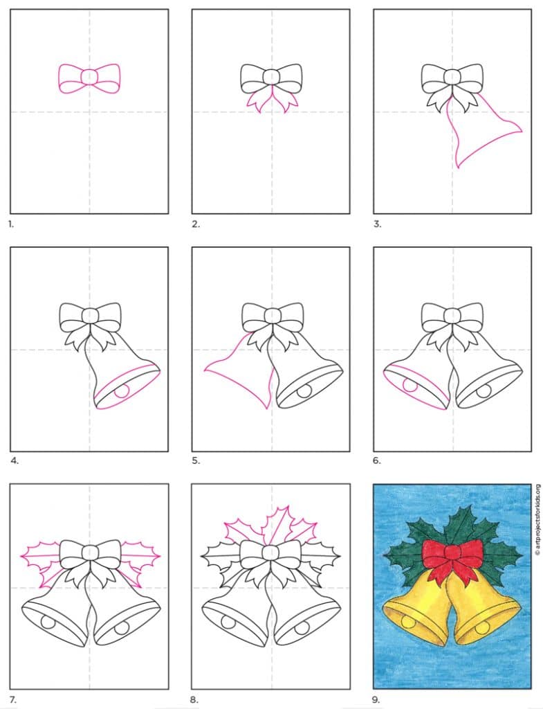 How to Draw Christmas Bells · Art Projects for Kids