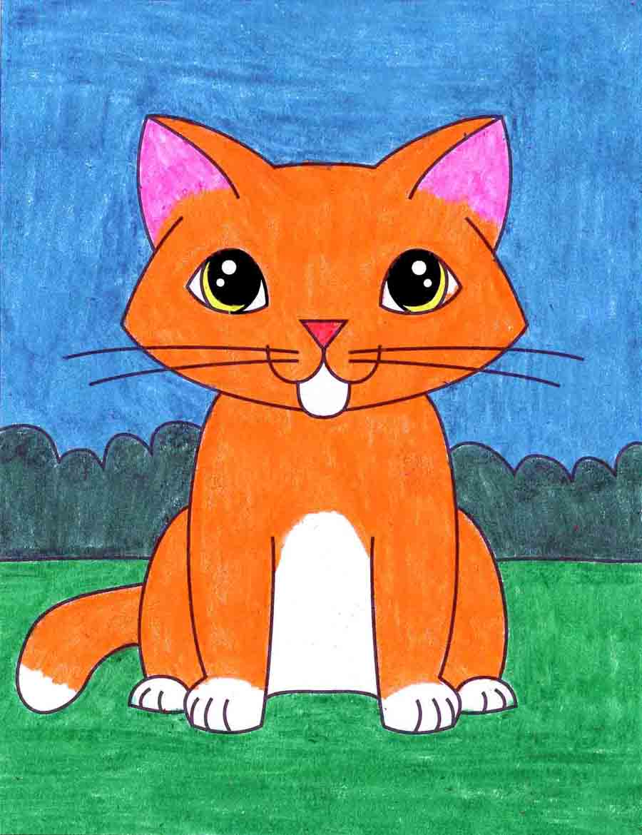 easy drawing of cat