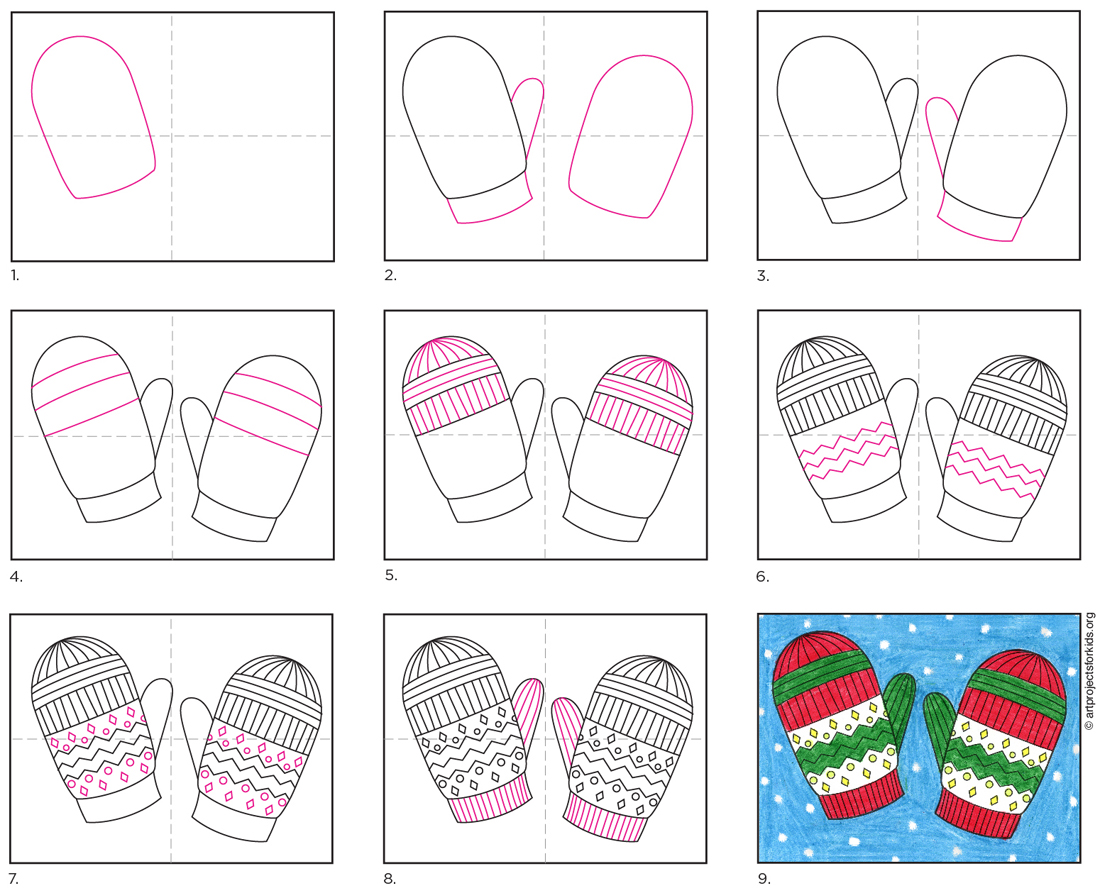 How To Draw Mittens · Art Projects For Kids