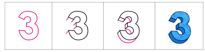 How To Draw 3d Numbers Art Projects For Kids