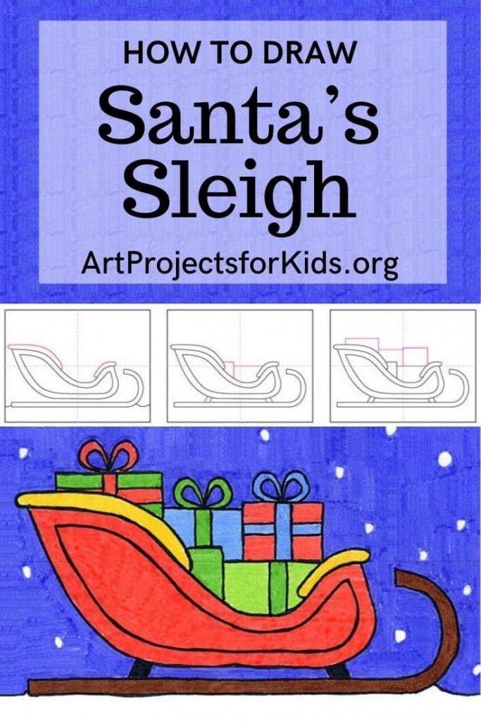 how to draw Santa's Sleigh