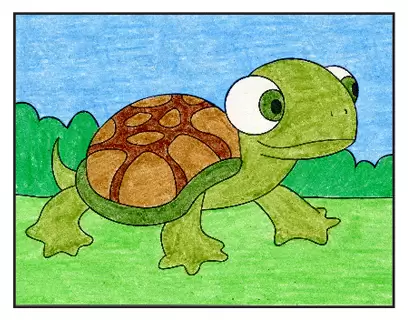 My colored pencil drawing of a sea turtle