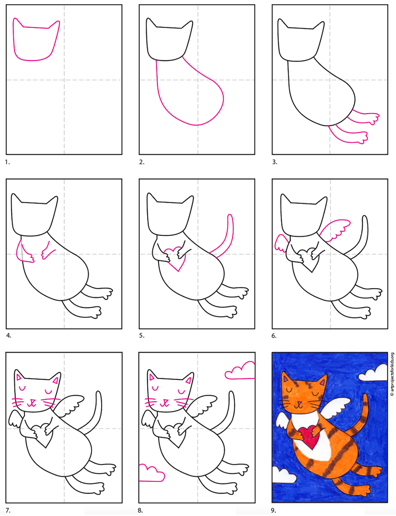 Easy Cat Images To Draw - Add the cats tail and you should have ...