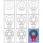 Easy How to Draw a Wreath Tutorial Video & Wreath Coloring Page