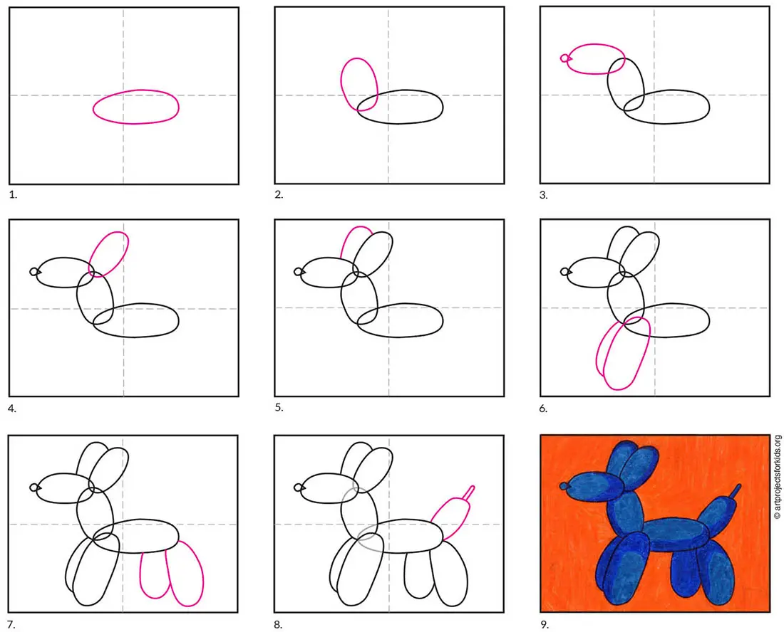 ontploffing Uitgebreid nadering Easy How to Draw a Balloon Dog Tutorial and Balloon Dog Tutorial