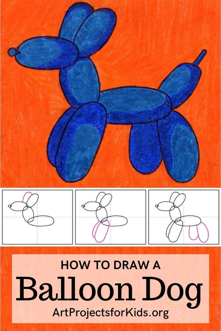 How To Draw A Balloon Dog Easy Step by Step Art Lesson For Kids How To Draw A Balloon Dog Easy Step by Step Art Lesson For Kids