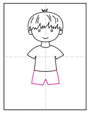 Easy How To Draw A Boy In Shorts Tutorial And Boy In Shorts Coloring Page Art Projects For Kids