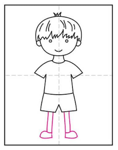 Easy How To Draw A Boy In Shorts Tutorial And Boy In Shorts Coloring Page Art Projects For Kids