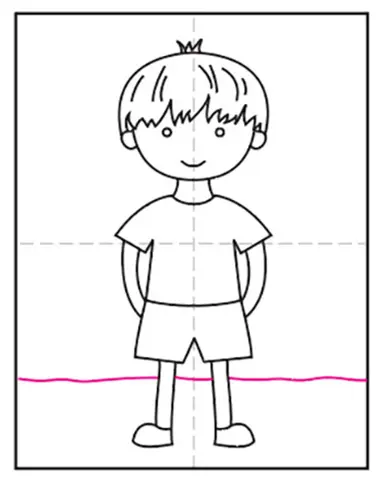 white background, sketch, simple lines, the boy is walking Stock Vector |  Adobe Stock