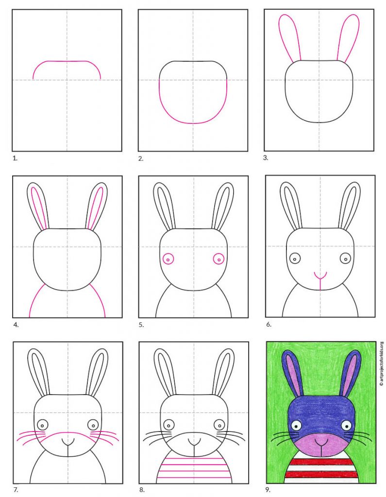 Draw a Cute Bunny Face Â· Art Projects for Kids