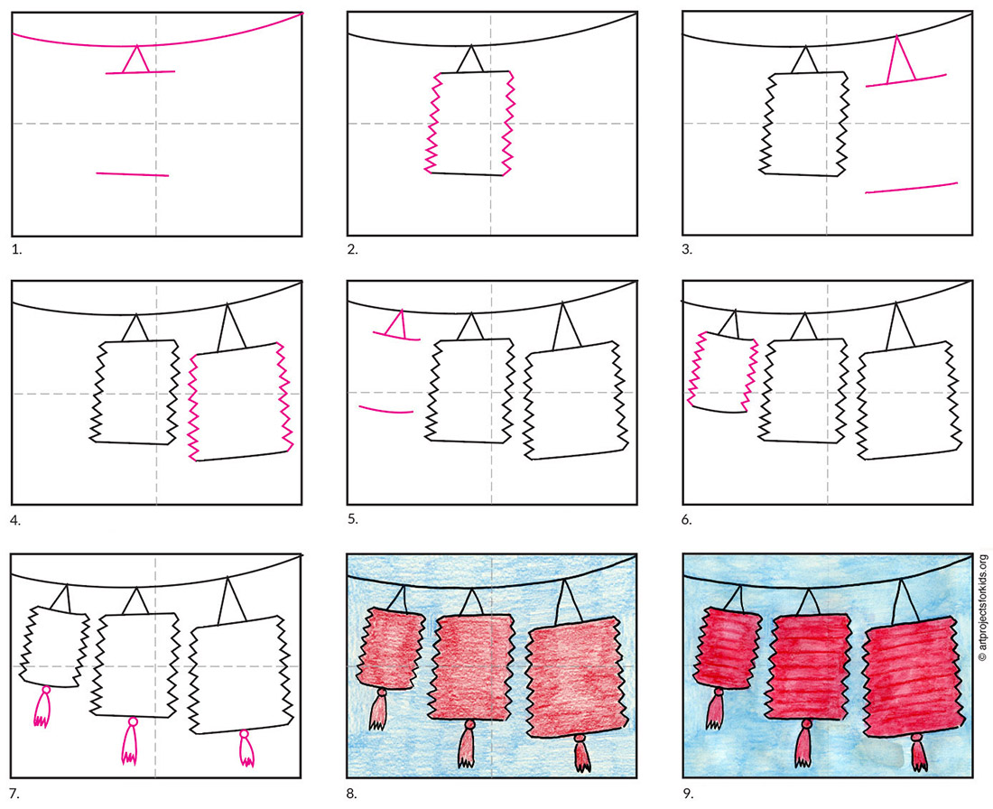 How To Draw Chinese New Year Lanterns