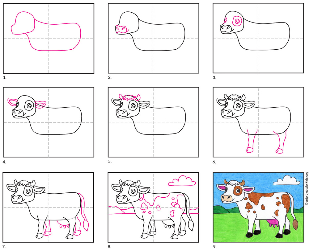 how-to-draw-a-cow-step-by-step-drawing-tutorials-for-kids-and-images